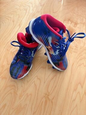 Under Armour Blue & Red Kids Sneakers with Star Pattern